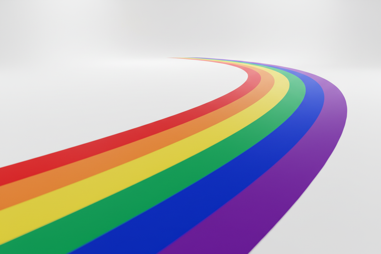 Dramatic Curved Rainbow Pride Floor