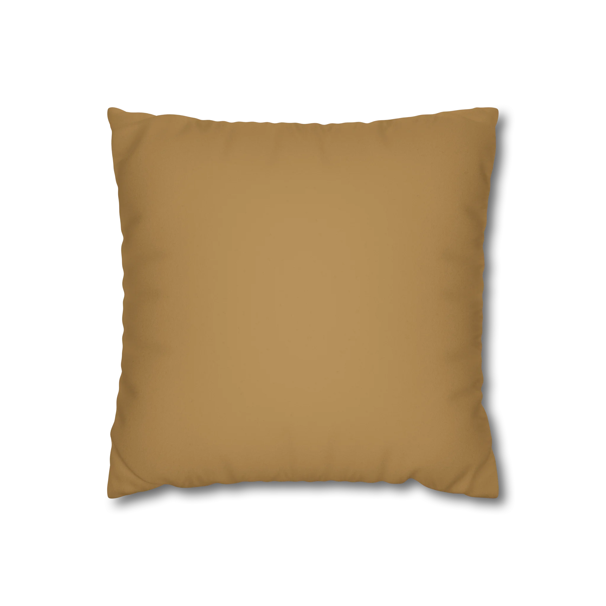 Driftwood Brown faux suede pillow case, front view.
