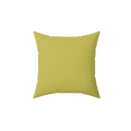 Dull gold yellow faux suede throw pillow, front view.