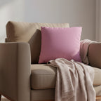 Dusty Calla Lily faux suede throw pillow case, styled Nordic minimalist living room.