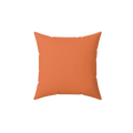 Dusty orange faux suede throw pillow, front view.