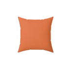Dusty orange faux suede throw pillow, front view.