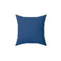 Elegant Blue Faux Suede Pillow, front view.