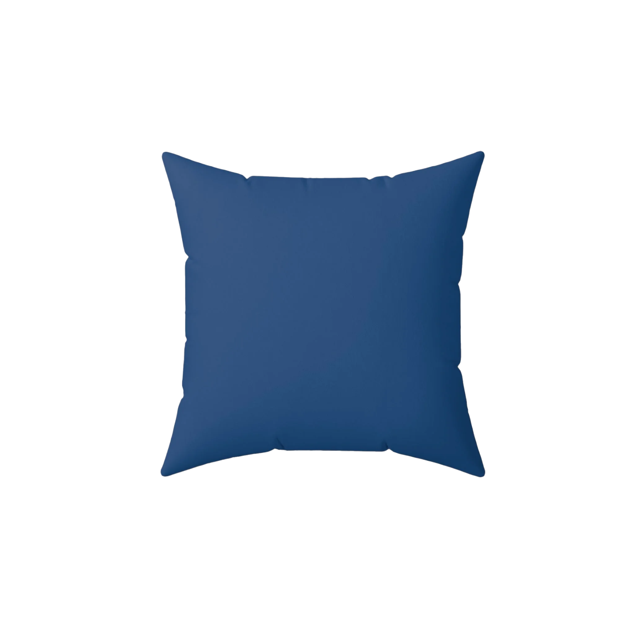 Elegant Blue Faux Suede Pillow, front view.