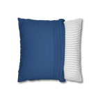 Elegant Blue faux suede pillowcase, open view.