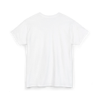 White cotton tee, back view, showing a plain back with no visible graphic.