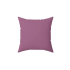 Faded lilac faux suede throw pillow, back view.
