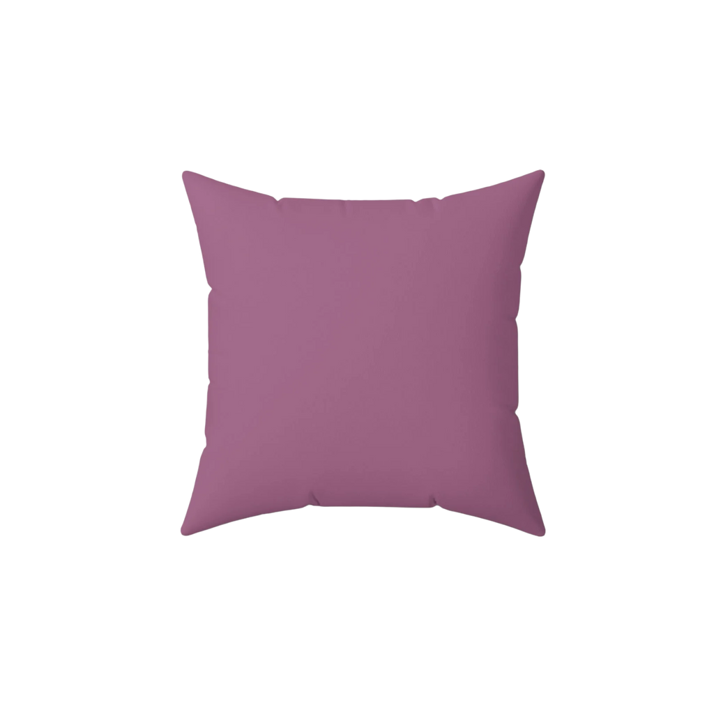 Faded lilac faux suede throw pillow, front view.