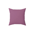 Faded lilac faux suede throw pillow, front view.