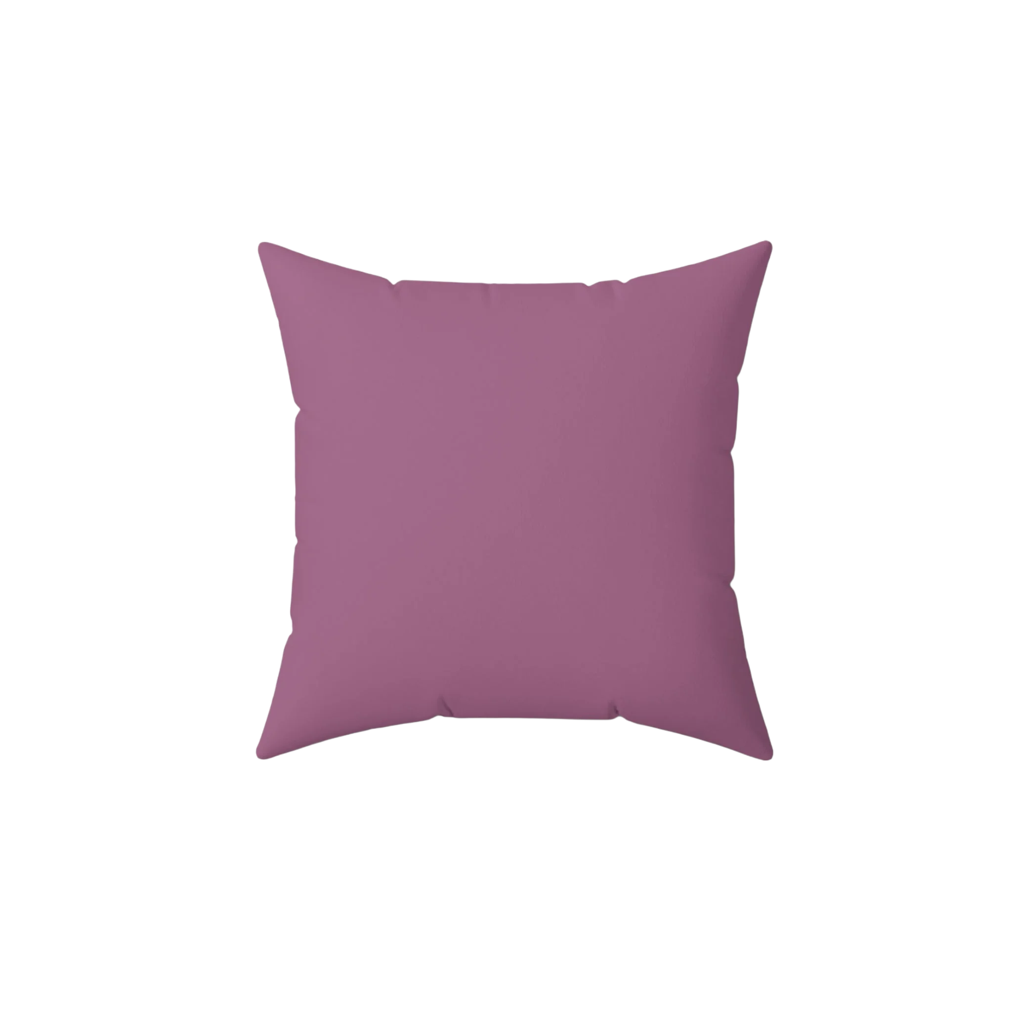 Faded lilac faux suede throw pillow, front view.