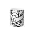 Freebrd Ecliptic color changing mug front view showing black and white line art design on 11oz ceramic mug.