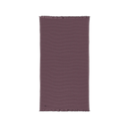 Dusky Orchid cotton waffle throw blanket laid flat, showing its textured surface and fringed ends.