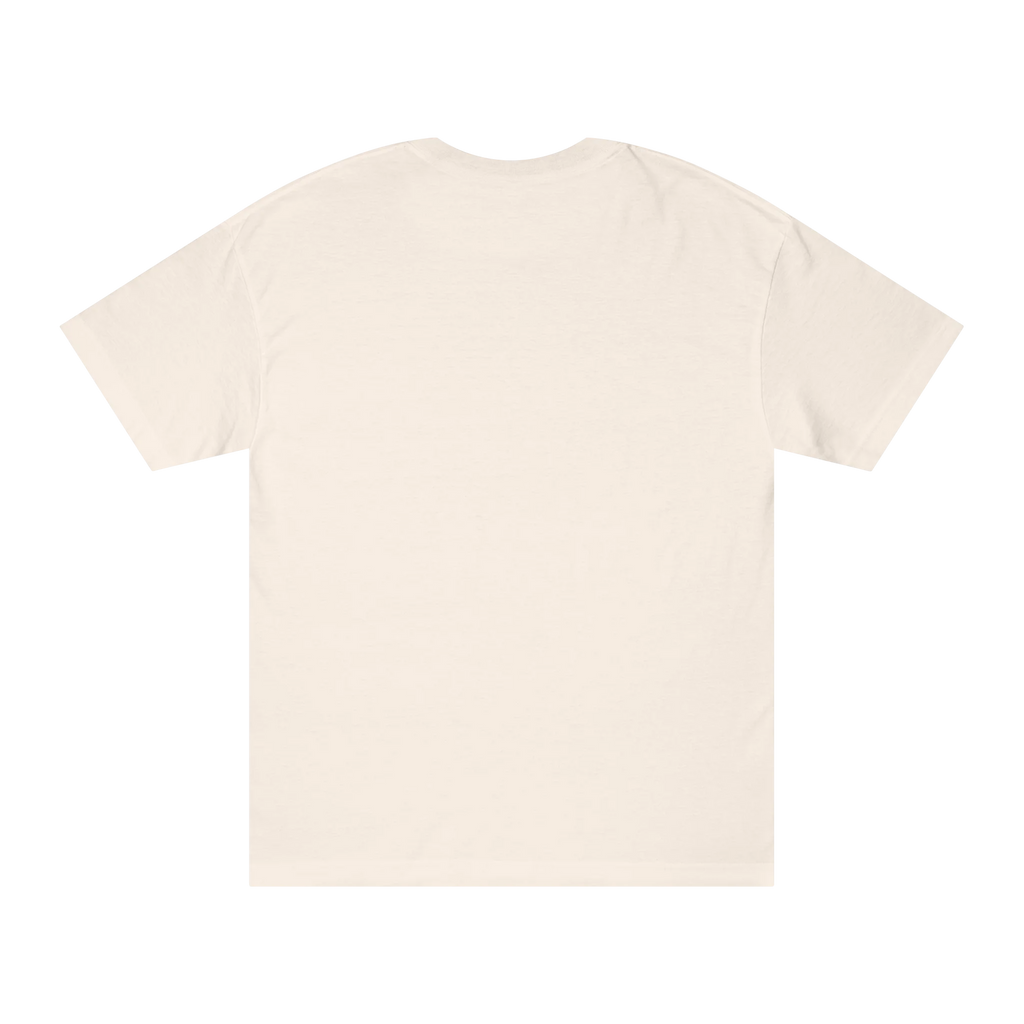 The plain back of a cream FREEBRD Logo Classic T-Shirt.
