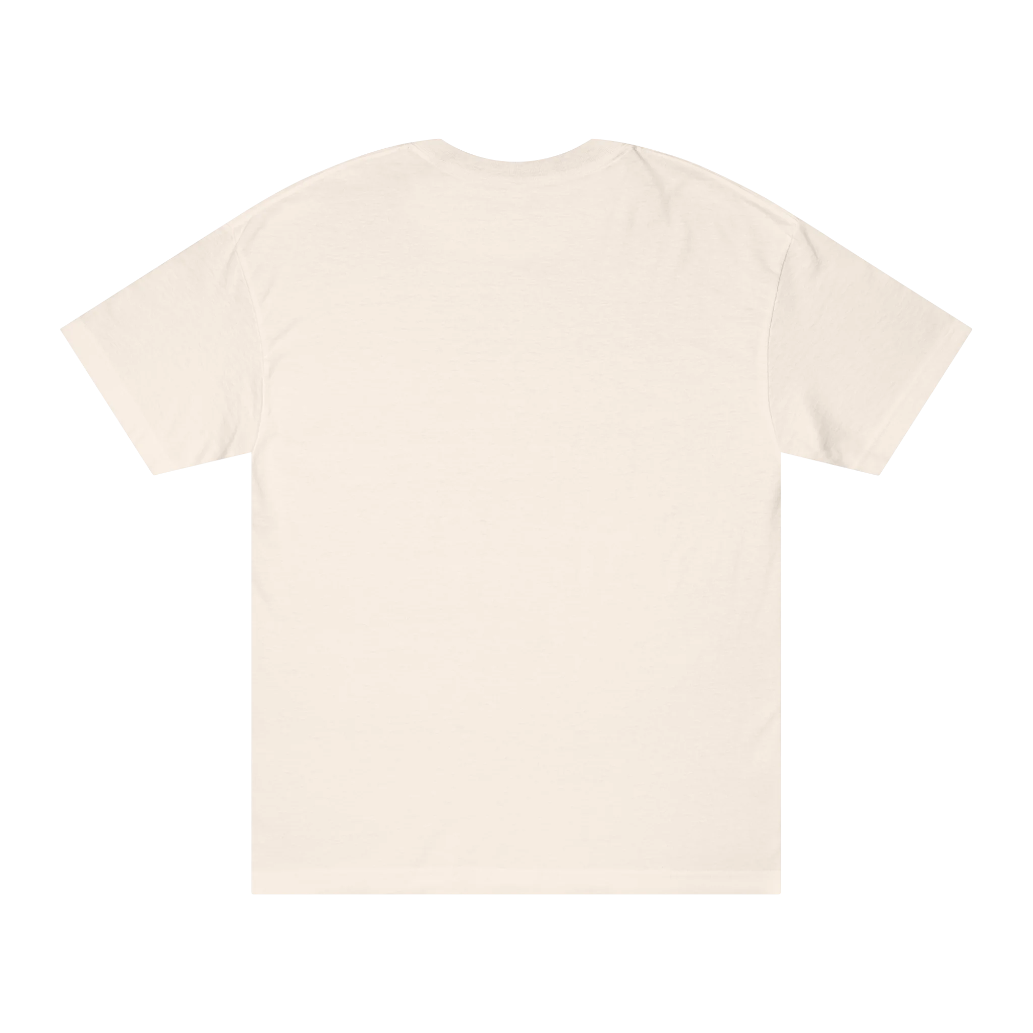 The plain back of a cream FREEBRD Logo Classic T-Shirt.
