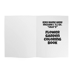 Inside title page of Freebrd Personalized Kids Flower Garden Coloring Book showing customizable child's name field and Flower Garden theme heading.