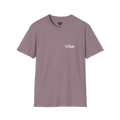 A paragon t-shirt with the white text 'Vibe' wordmark on the left chest and a black FREEBRD logo on the inner neck label.
