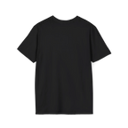 A back preview of the black t-shirt with 'solving color problems daily' text design.