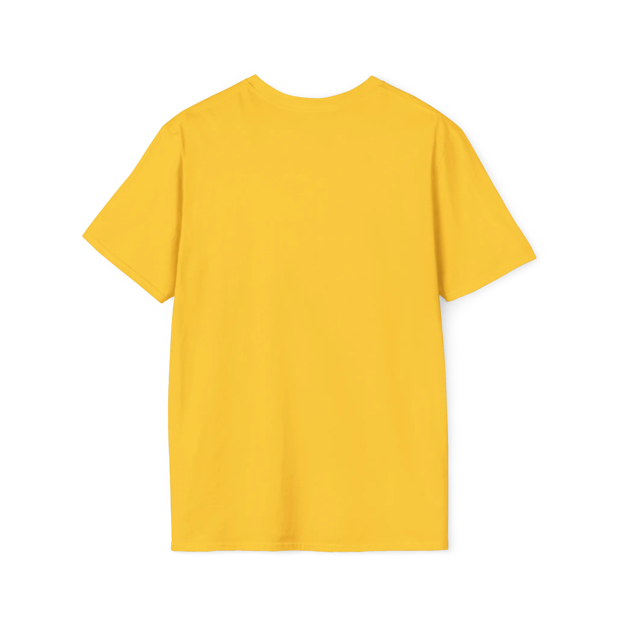 A back preview of the yellow daisy t-shirt with 'solving color problems daily' text design.