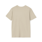 A back preview of the sand t-shirt with 'solving color problems daily' text design.