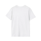 A back preview of the white t-shirt with 'solving color problems daily' text design.