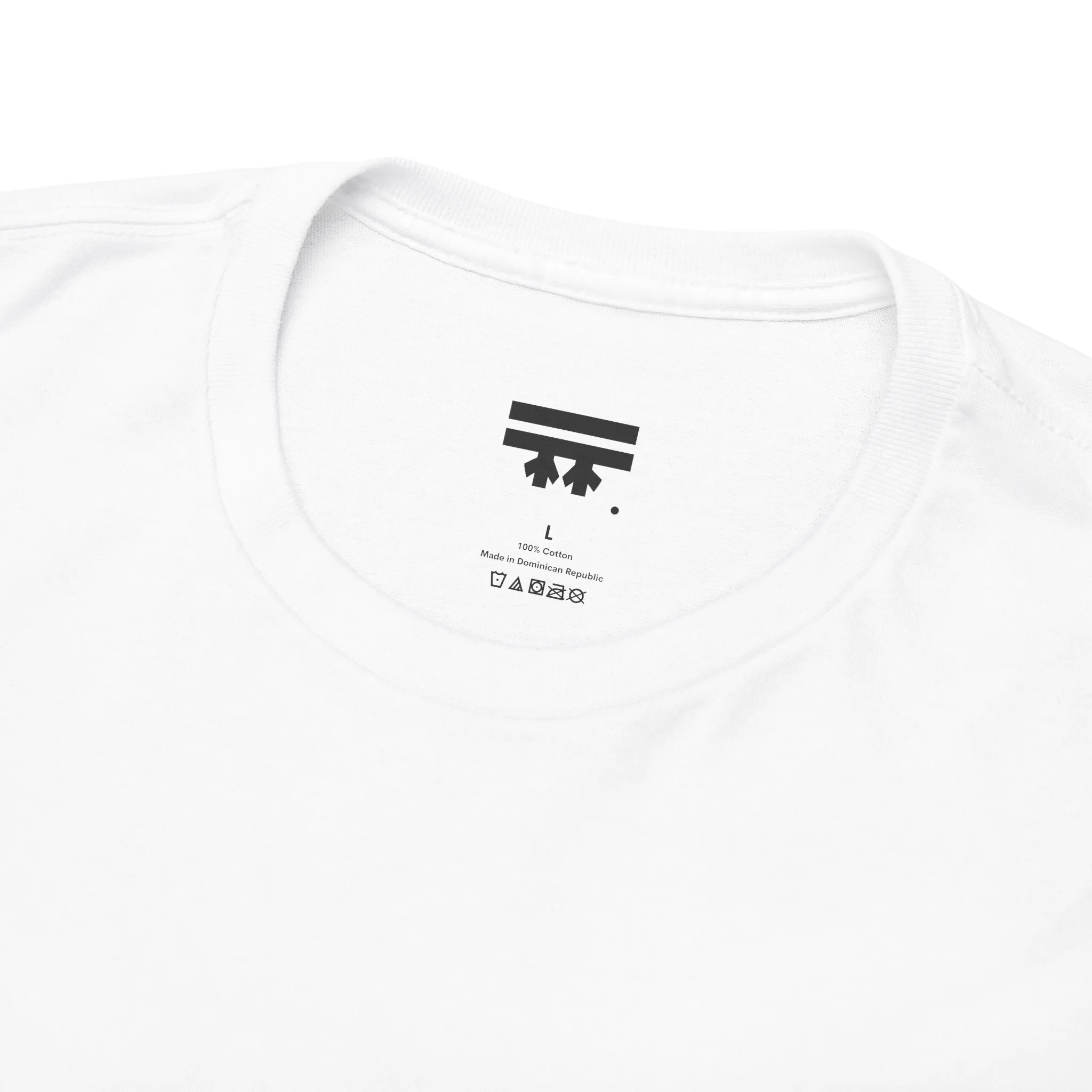 Freedom! Rainbow Script Essential T-Shirt, white, FREEBRD inner tag detail.