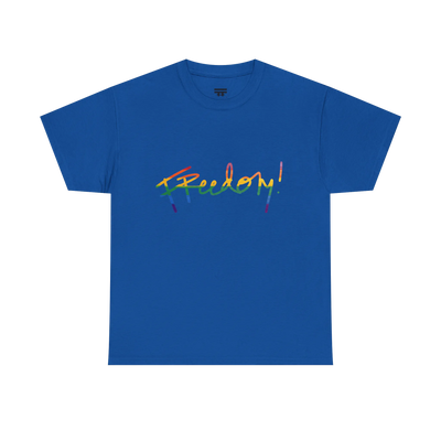 Freedom! Rainbow Script Essential T-Shirt