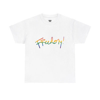 Freedom! Rainbow Script Essential T-Shirt