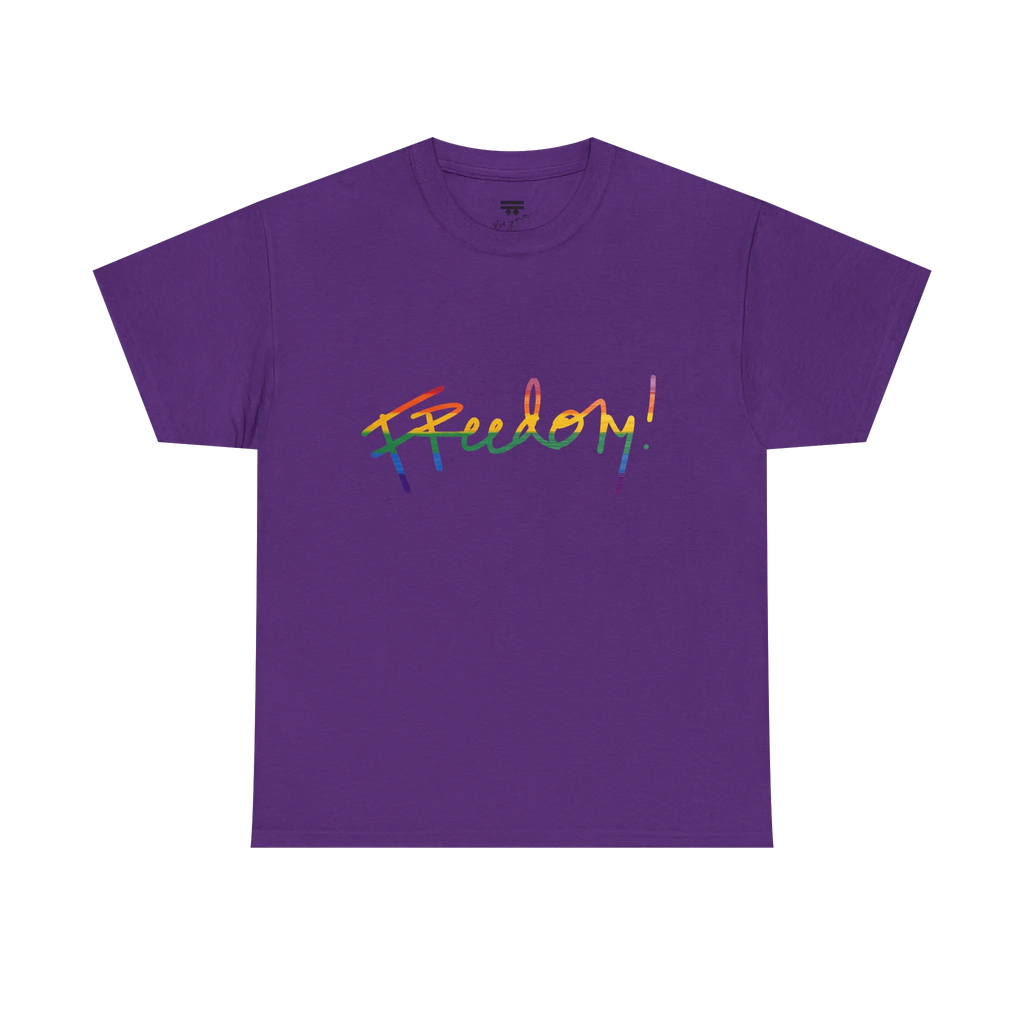 Freedom! Rainbow Script Premium T-Shirt