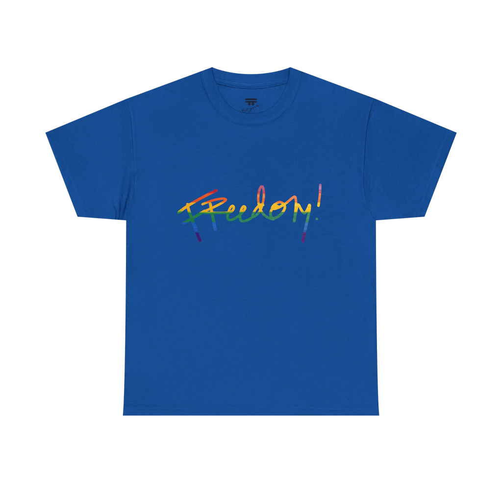 Freedom! Rainbow Script Premium T-Shirt