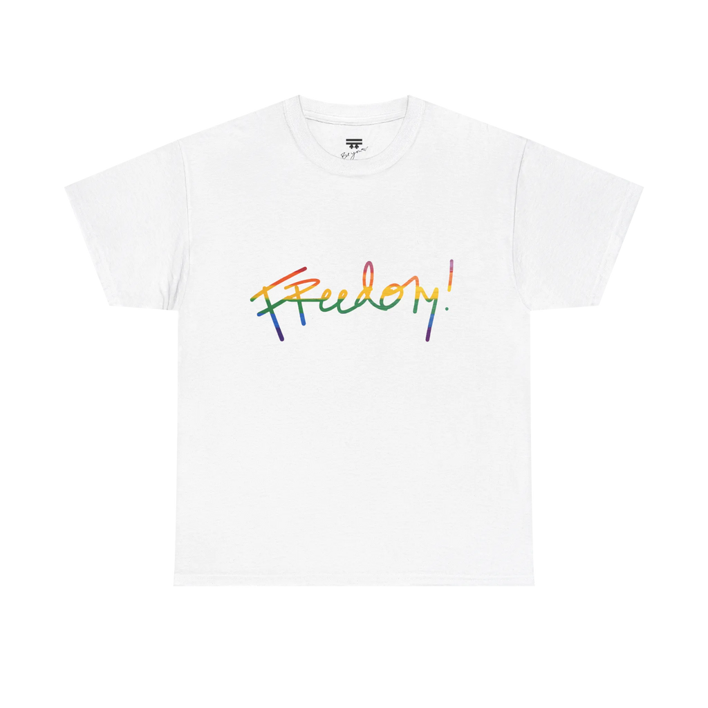 Freedom! Rainbow Script Premium T-Shirt