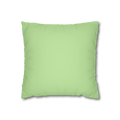 Fresh green faux suede pillowcase, front view.