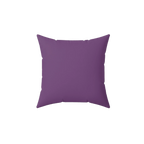 Garlic purple faux suede throw pillow, back view.