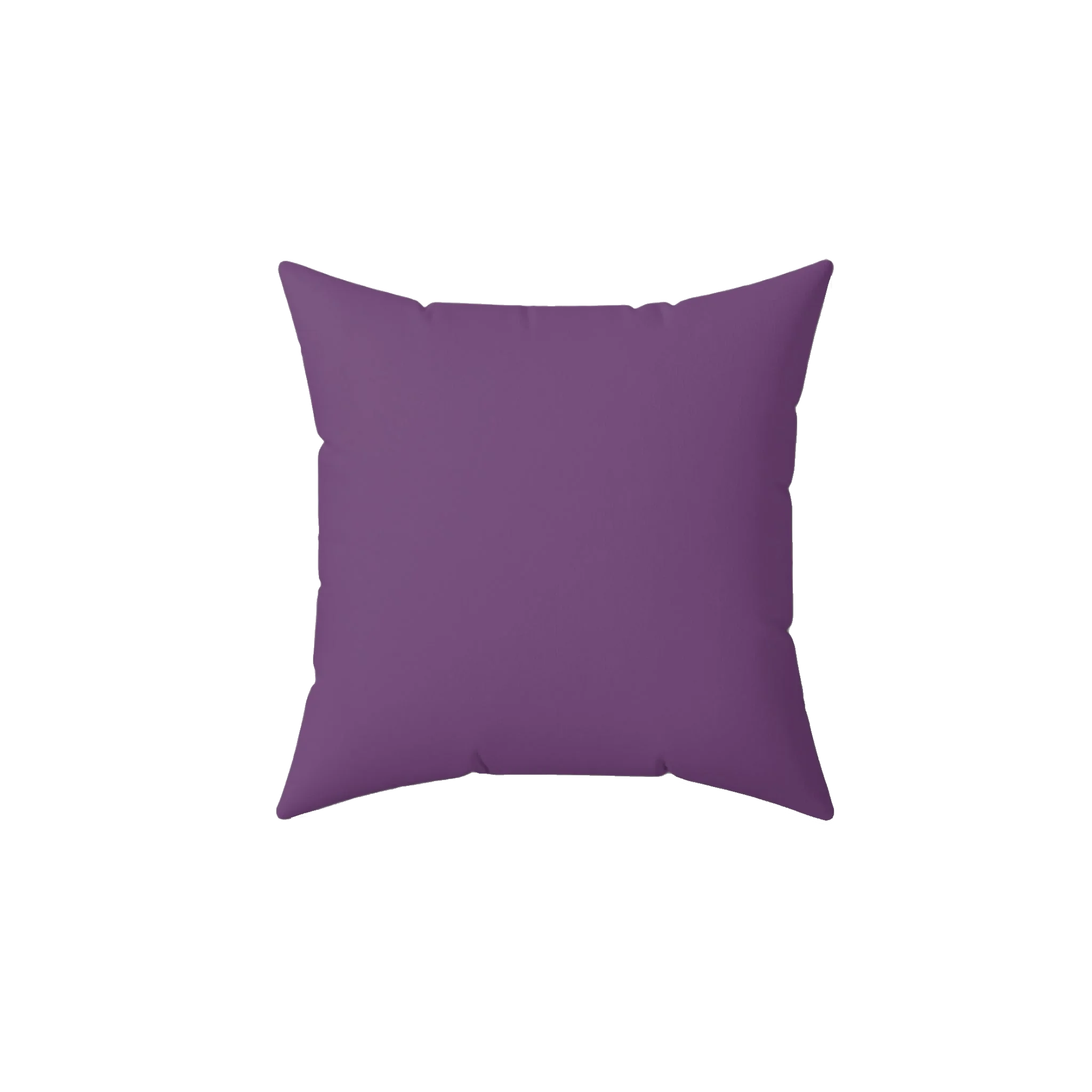 Garlic purple faux suede throw pillow, back view.