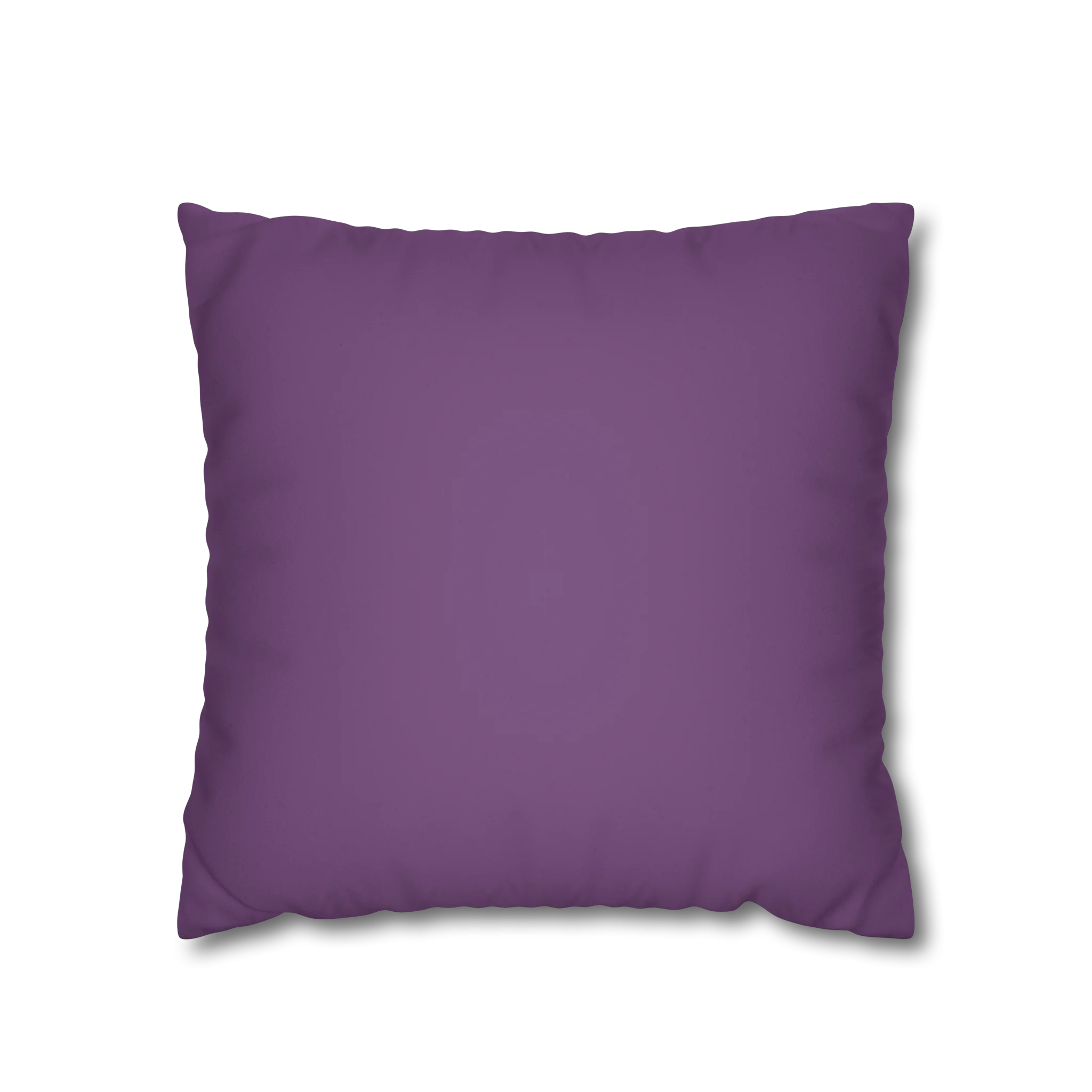 Garlic Purple faux suede pillow case, front view.