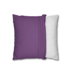 Garlic Purple faux suede pillow case, open view.