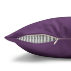 Garlic Purple faux suede pillow case, zipper view.