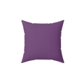 Garlic purple faux suede throw pillow, front view.