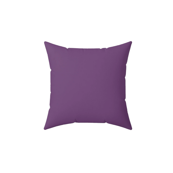 Garlic purple faux suede throw pillow, front view.