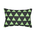 Geometric fresh green mint triangle lumbar pillow, front view.