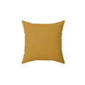 Gold ochre faux suede throw pillow, front view.