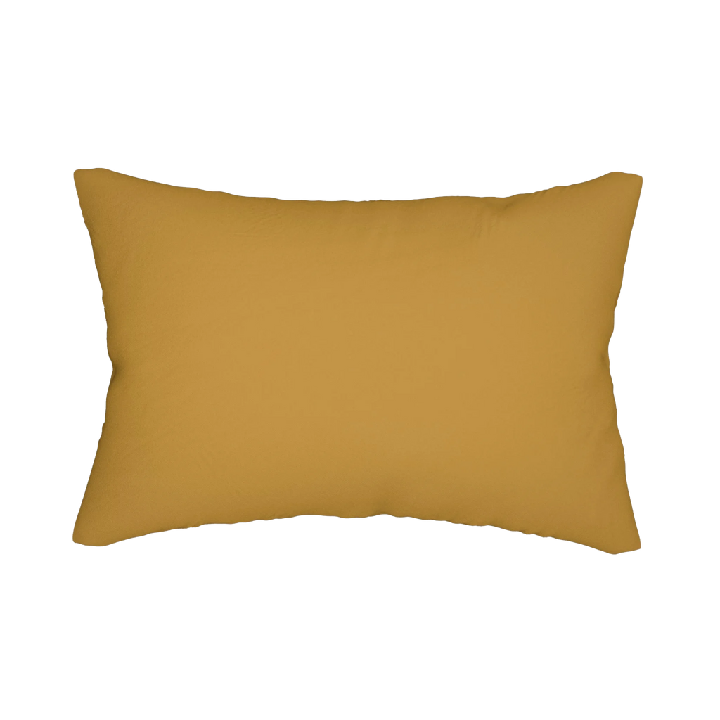Gold Ochre lumbar accent pillow, front view.