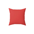 Grapefruit coral faux suede throw pillow, front view.