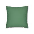 Green Dust faux suede pillow case, front view.
