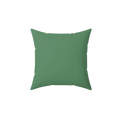 Green dust faux suede pillow, front view. 