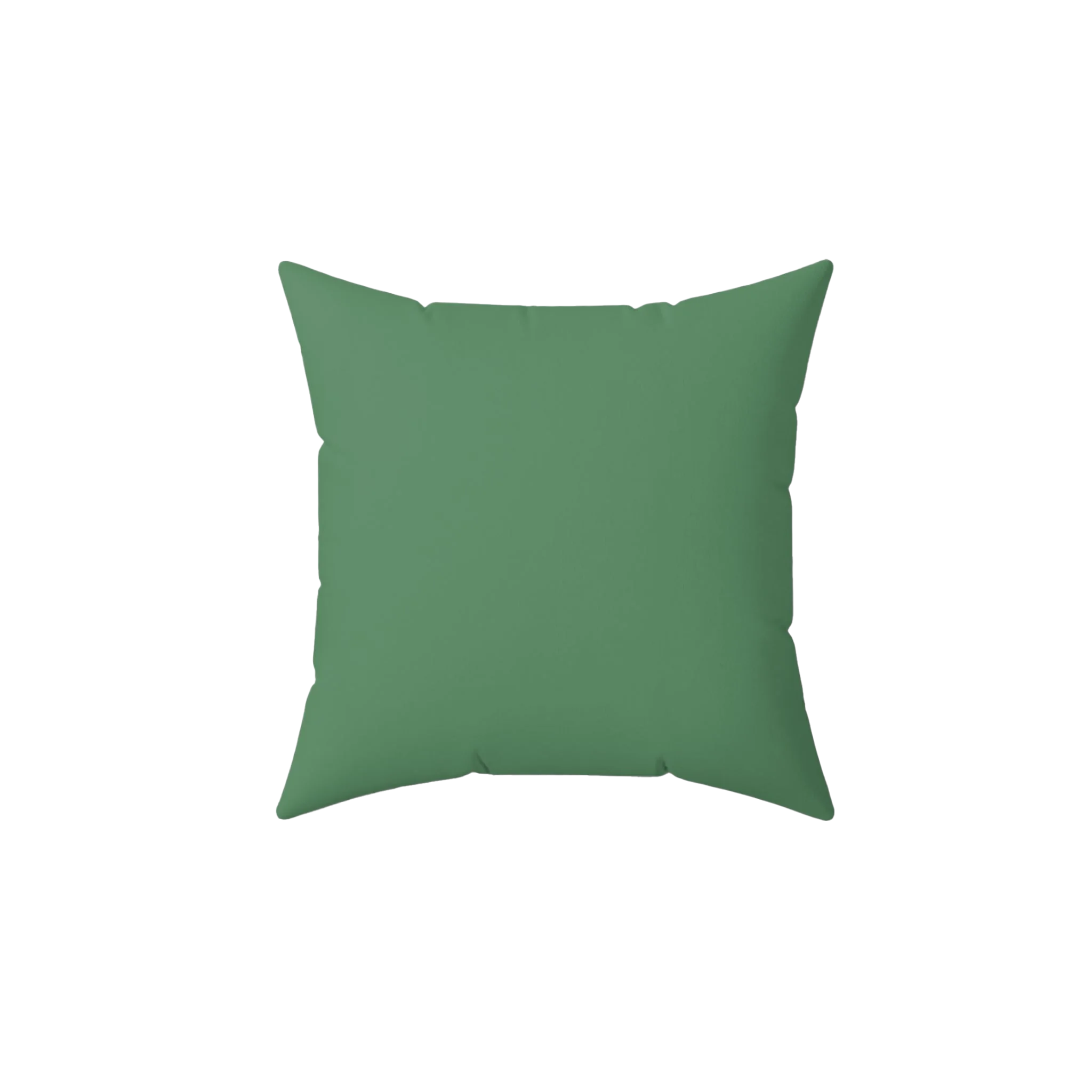 Green dust faux suede pillow, front view. 
