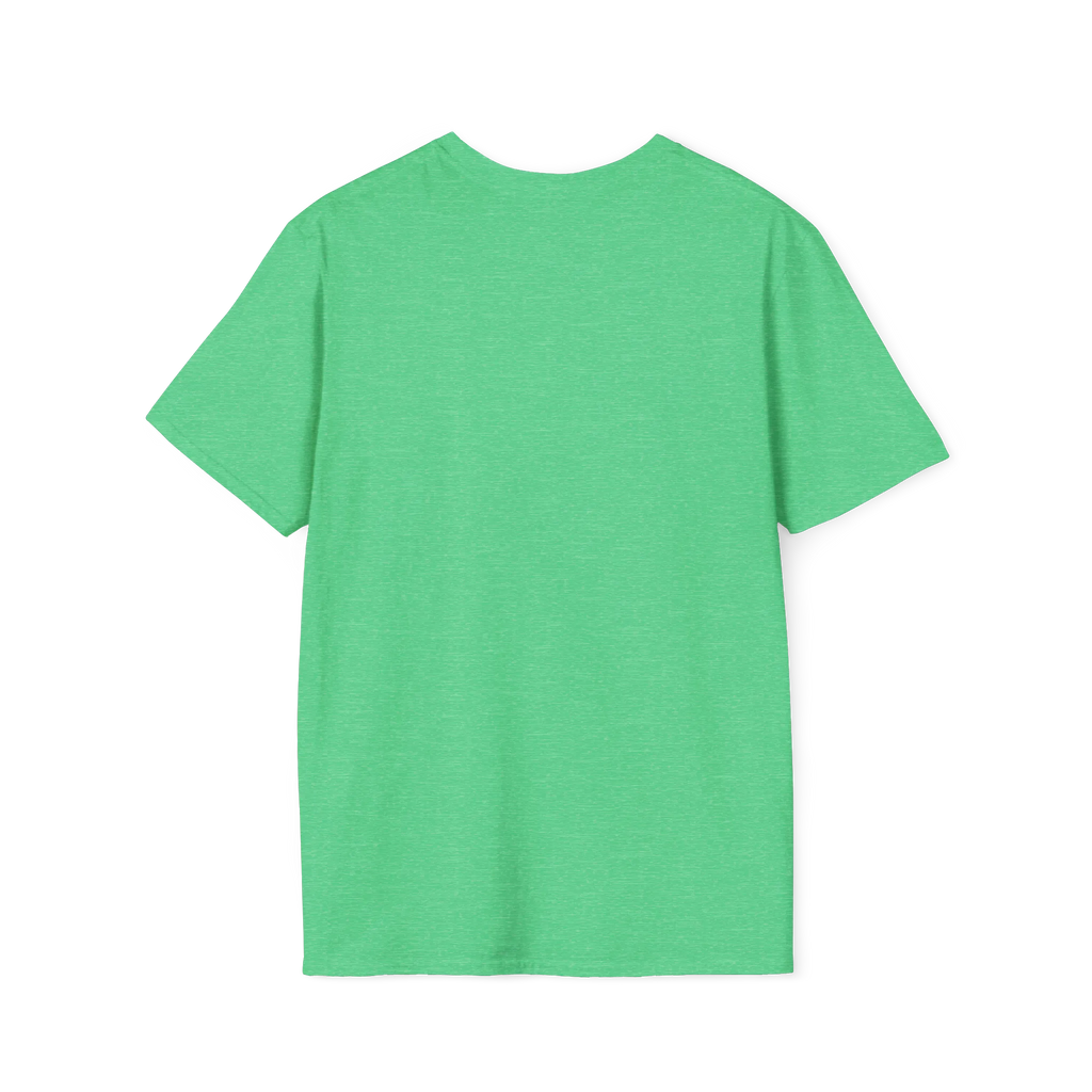 A back view of the heather Irish green women's rights are human rights t-shirt.