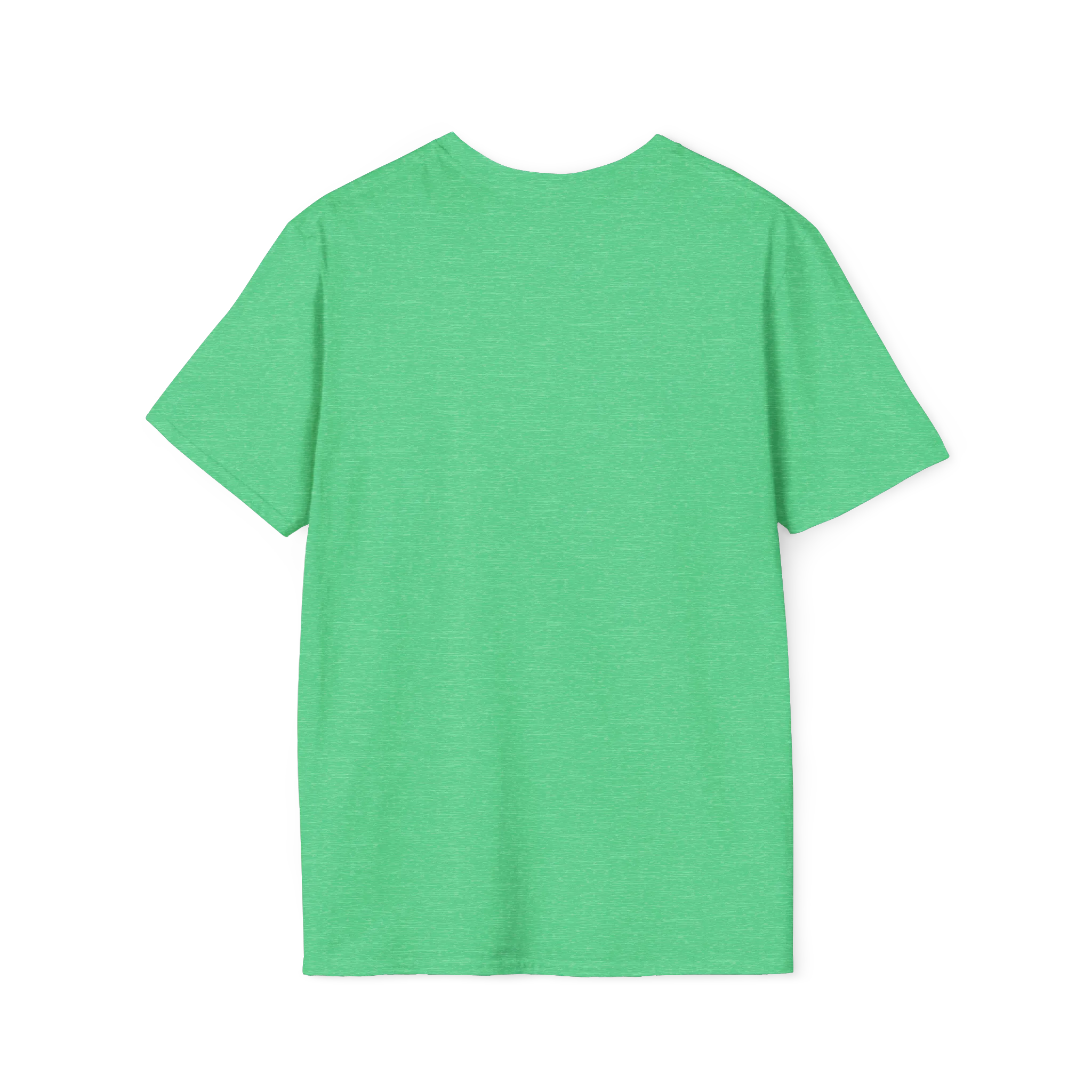 A back view of the heather Irish green women's rights are human rights t-shirt.