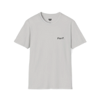 An ice grey perf retro graphic t-shirt featuring a bold 'Perf' graphic on the chest, front view.