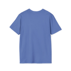 A back view of the iris women's rights are human rights t-shirt.