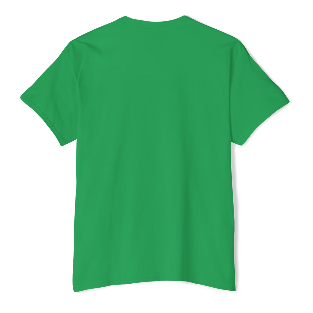 The plain back of a FREEBRD Irish green classic cotton pocket t-shirt.